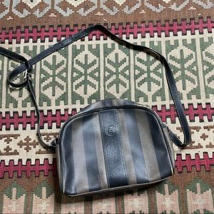 Vintage Fendi Penguin Stripe Crossbody/Shoulder bag Coated Canvas
